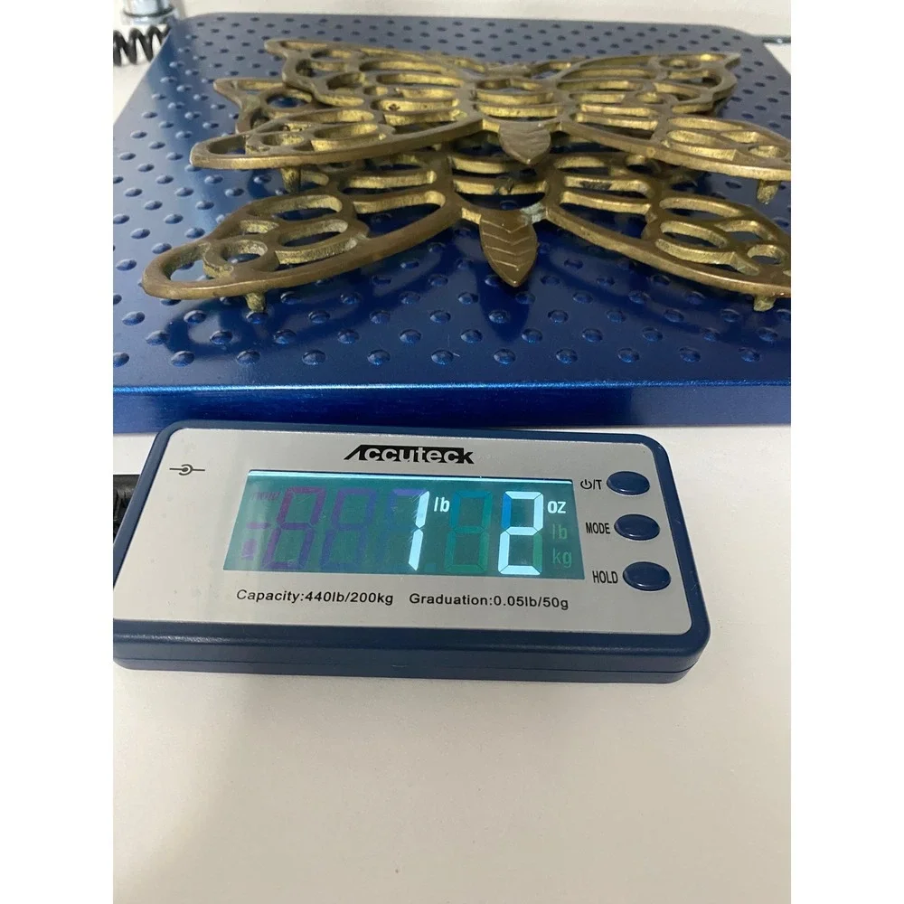 VTG Pair of Brass Butterfly Trivets Hot Plates MCM‎ Pot Holder Wall Decor